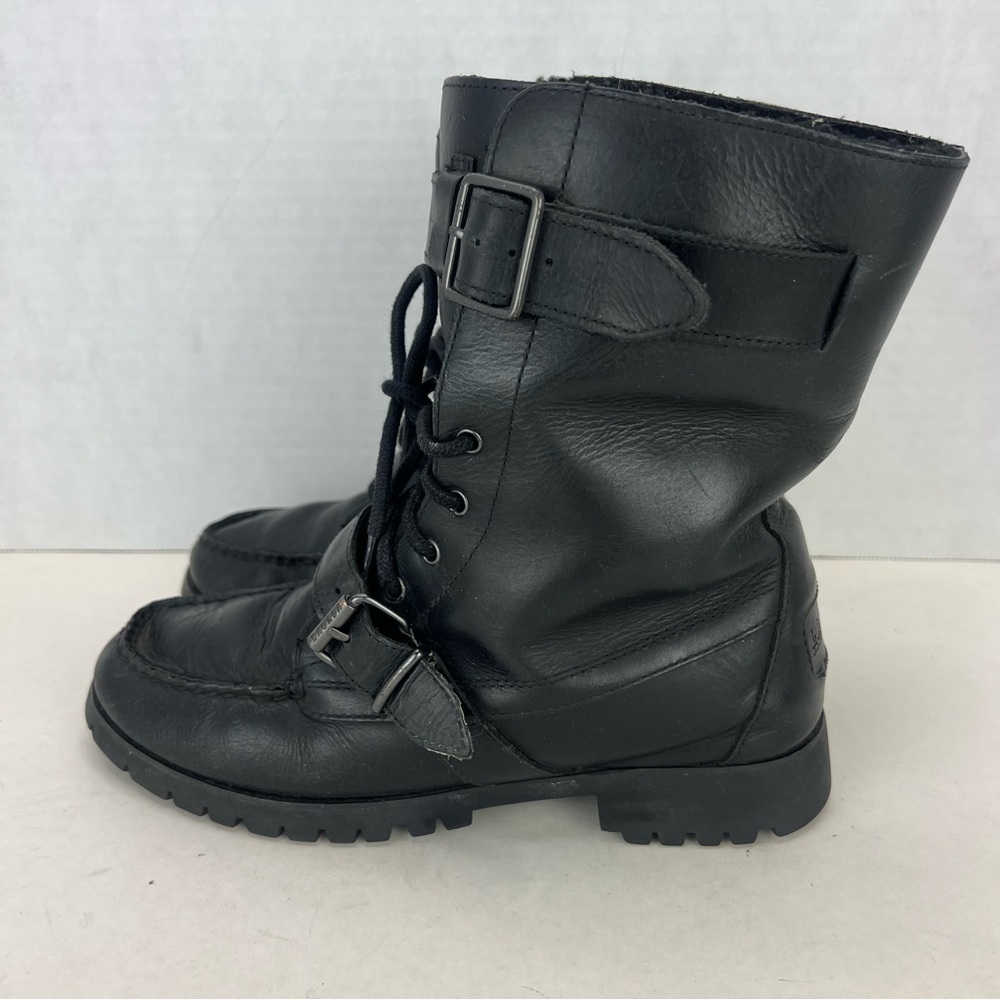 Black moto boots Lauren Ralph Lauren